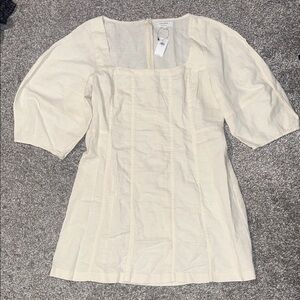 Banana Republic linen Blend NWT Elegant Cream Women's Dress